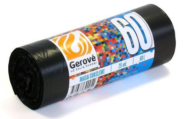 Maišai šiukšlėms 60L / 25 vnt