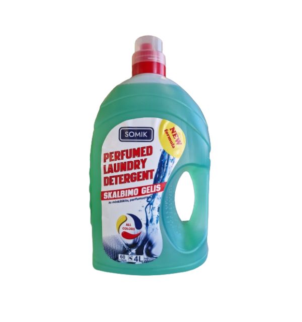 Skalbimo gelis SOMIK 4L, parfumuotas, žalias 72 vnt. paletė